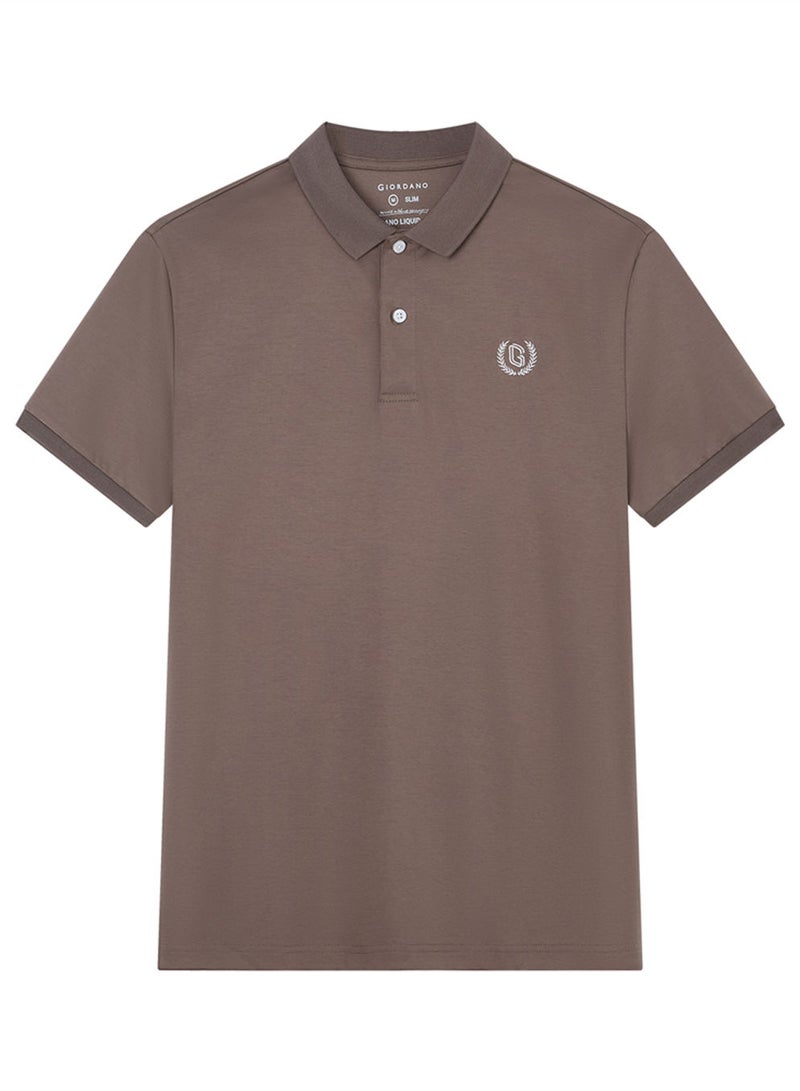 GIORDANO Men’s Slim Fit Liquid Touch Cotton Interlock Polo - Image 1